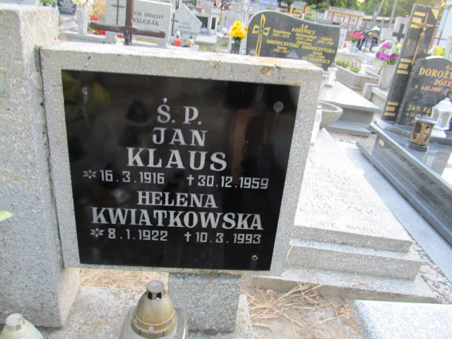 Jan Klaus 1916 Inowrocław - Grobonet - Wyszukiwarka osób pochowanych