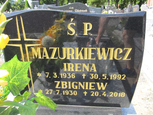 Irena Mazurkiewicz 1936 Inowrocław - Grobonet - Wyszukiwarka osób pochowanych