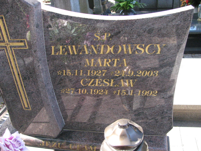 Marta Lewandowska 1927 Inowrocław - Grobonet - Wyszukiwarka osób pochowanych