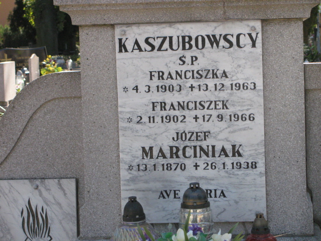 Franciszek Kaszubowski 1902 Inowrocław Parafialny - Grobonet - Wyszukiwarka osób pochowanych