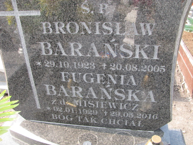 Eugenia Barańska 1929 Inowrocław - Grobonet - Wyszukiwarka osób pochowanych