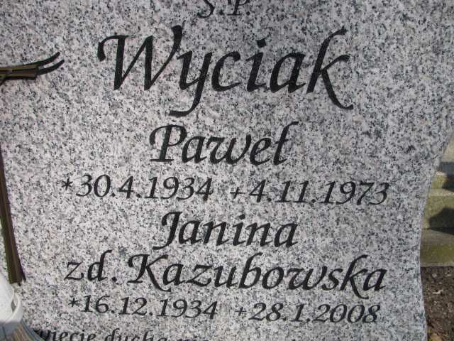 Janina Wyciak 1934 Inowrocław - Grobonet - Wyszukiwarka osób pochowanych