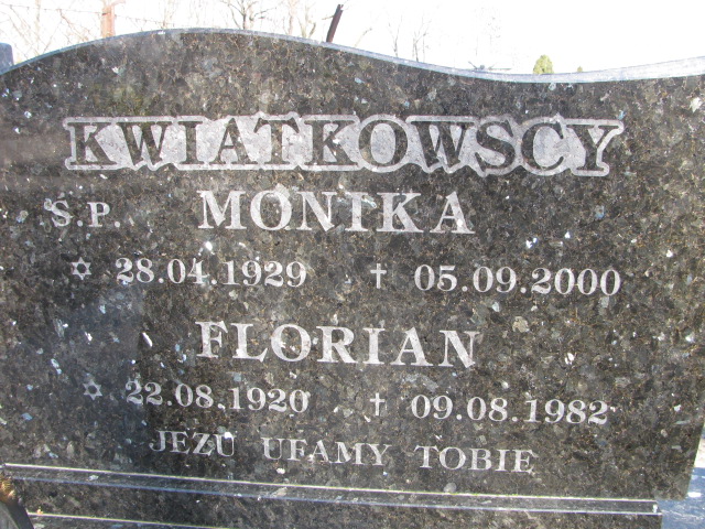 Monika Kwiatkowska 1929 Inowrocław - Grobonet - Wyszukiwarka osób pochowanych