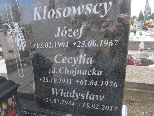 Józef Kłosowski 1902 Inowrocław - Grobonet - Wyszukiwarka osób pochowanych