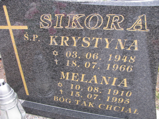 Melania Sikora 1910 Inowrocław - Grobonet - Wyszukiwarka osób pochowanych