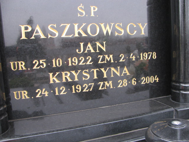 Jan Paszkowski 1922 Inowrocław - Grobonet - Wyszukiwarka osób pochowanych