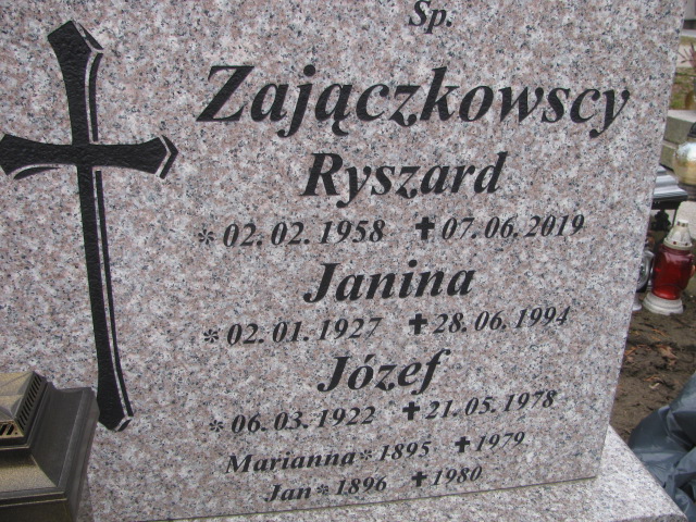 Józef Zajączkowski 1922 Inowrocław - Grobonet - Wyszukiwarka osób pochowanych