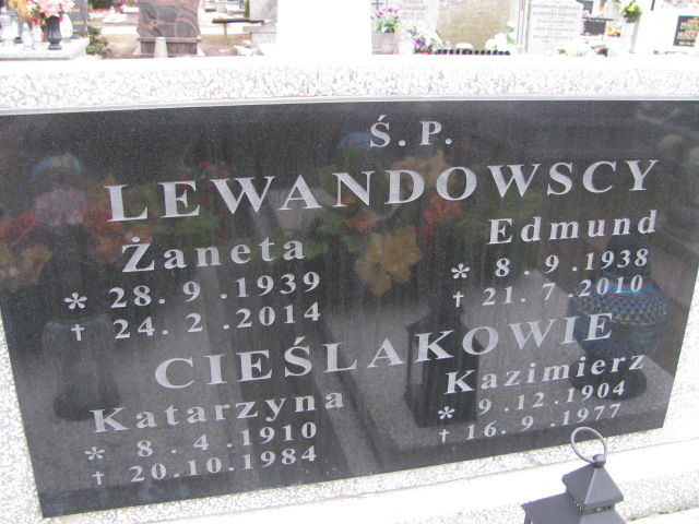 Żaneta Lewandowska 1939 Inowrocław - Grobonet - Wyszukiwarka osób pochowanych